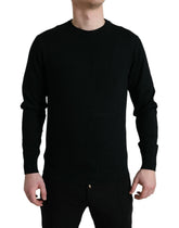 Dolce & Gabbana Black Wool Round Neck Pullover Sweater - IT46 | S - Sweaters