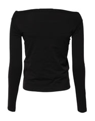 Dolce & Gabbana Black Wool Shrug Crew Neck Pullover Sweater - IT40|S - Sweaters