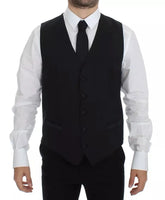 Dolce & Gabbana Black Wool Silk Dress Gilet Jacket Vest - IT44 | XS - Vests