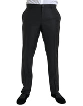 Dolce & Gabbana Black Wool Silk Skinny Dress Pants - IT54 | XL - Trousers