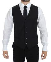 Dolce & Gabbana Black Wool Silk Stretch Dress Vest Blazer - IT48 | M - Vests