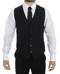 Dolce & Gabbana Black Wool Silk Stretch Dress Vest Blazer - IT48 | M - Vests