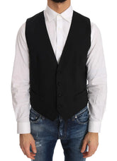 Dolce & Gabbana Black Wool Silk Vest - IT48 | M - Vests