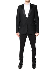 Dolce & Gabbana Black Wool Single Breasted 2 Piece Suit - IT52 | XL - Suits