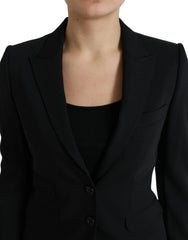 Dolce & Gabbana Black Wool Single Breasted Blazer Coat Jacket - IT40|S - Coats & Jackets