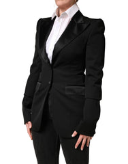 Dolce & Gabbana Black Wool Single Breasted Blazer Jacket - IT40|S
