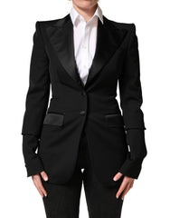 Dolce & Gabbana Black Wool Single Breasted Blazer Jacket - IT40|S