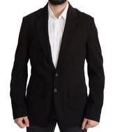 Dolce & Gabbana Black Wool Single Breasted Coat Blazer - IT50 | L