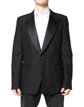 Dolce & Gabbana Black Wool Single Breasted Coat Blazer - IT54 | XL - Sport Jackets
