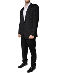 Dolce & Gabbana Black Wool Single Breasted Formal Suit - IT56 | XXL - Suits