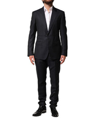 Dolce & Gabbana Black Wool Single Breasted Men 2 Piece Suit