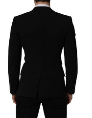 Dolce & Gabbana Black Wool Single Breasted Men Blazer Jacket - IT46 | S