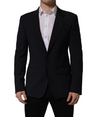 Dolce & Gabbana Black Wool Single Breasted Men Blazer Jacket - IT50 | L