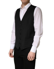 Dolce & Gabbana Schwarz Wolle Einreihige Herren Weste - IT48 | M