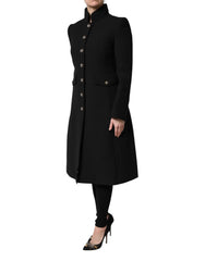 Dolce & Gabbana Black Wool Single Breasted Trench Coat Jacket - Trench Coats