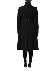 Dolce & Gabbana Black Wool Single Breasted Trench Coat Jacket - Trench Coats