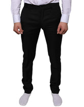 Dolce & Gabbana Black Wool Skinny Dress Formal Pants - IT46 | S - Trousers