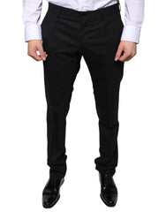 Dolce & Gabbana Black Wool Skinny Dress Formal Pants - IT48 | M - Trousers