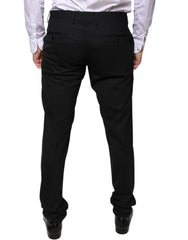 Dolce & Gabbana Black Wool Skinny Dress Formal Pants - IT48 | M - Trousers