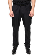 Dolce & Gabbana Black Wool Skinny Dress Formal Pants - IT54 | XL - Trousers