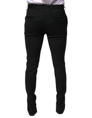 Dolce & Gabbana Black Wool Skinny Formal Dress Pants - IT48 | M - Trousers