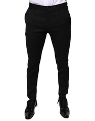 Dolce & Gabbana Black Wool Skinny Formal Dress Pants - IT48 | M - Trousers
