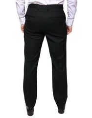 Dolce & Gabbana Black Wool Skinny Men Dress Pants - IT48 | M - Trousers