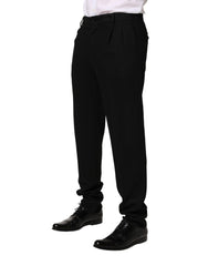 Dolce & Gabbana Black Wool Skinny Men Dress Trouser Pants - IT48 | M