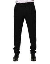 Dolce & Gabbana Black Wool Skinny Men Dress Trouser Pants - IT48 | M