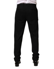 Dolce & Gabbana Black Wool Skinny Men Dress Trouser Pants - IT48 | M