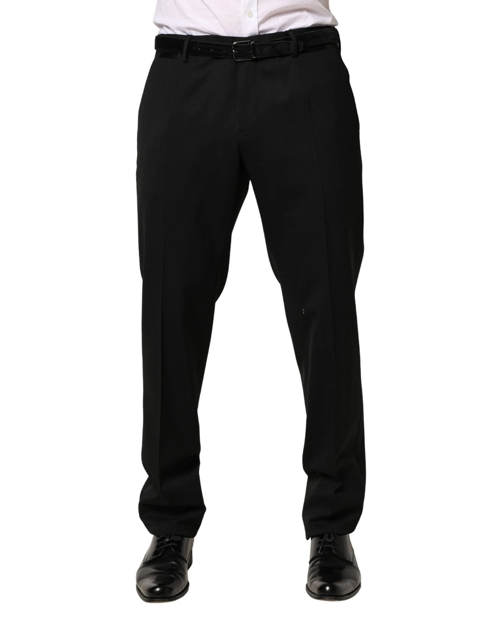 Dolce & Gabbana Black Wool Skinny Men Dress Trouser Pants - IT52 | XL