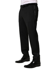 Dolce & Gabbana Black Wool Skinny Men Dress Trouser Pants - IT52 | XL