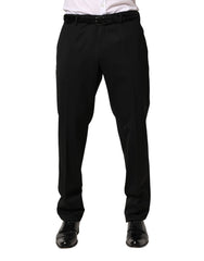 Dolce & Gabbana Black Wool Skinny Men Dress Trouser Pants - IT52 | XL