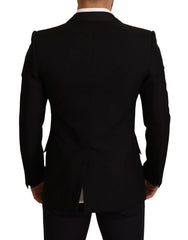 Dolce & Gabbana Black Wool Slim Fit Coat Blazer Jacket - IT48 | M - Sport Jackets
