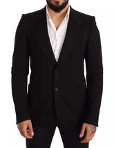 Dolce & Gabbana Black Wool Slim Fit Coat Jacket Blazer - IT48 | M - Sport Jackets