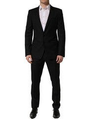 Dolce & Gabbana Black Wool Slim Fit Formal 2 Piece Men Suit - IT50 | L