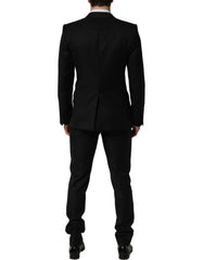 Dolce & Gabbana Black Wool Slim Fit Formal 2 Piece Men Suit - IT50 | L