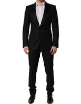 Dolce & Gabbana Black Wool Slim Fit Formal 2 Piece Men Suit - IT50 | L