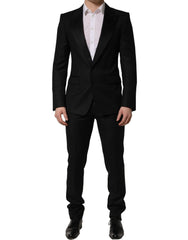 Dolce & Gabbana Black Wool Slim Fit Formal 2 Piece Men Suit - IT50 | L