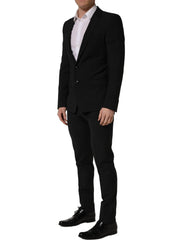 Dolce & Gabbana Black Wool Slim Fit Formal 2 Piece Men Suit - IT54 | XL