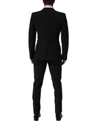 Dolce & Gabbana Black Wool Slim Fit Formal 2 Piece Men Suit - IT54 | XL