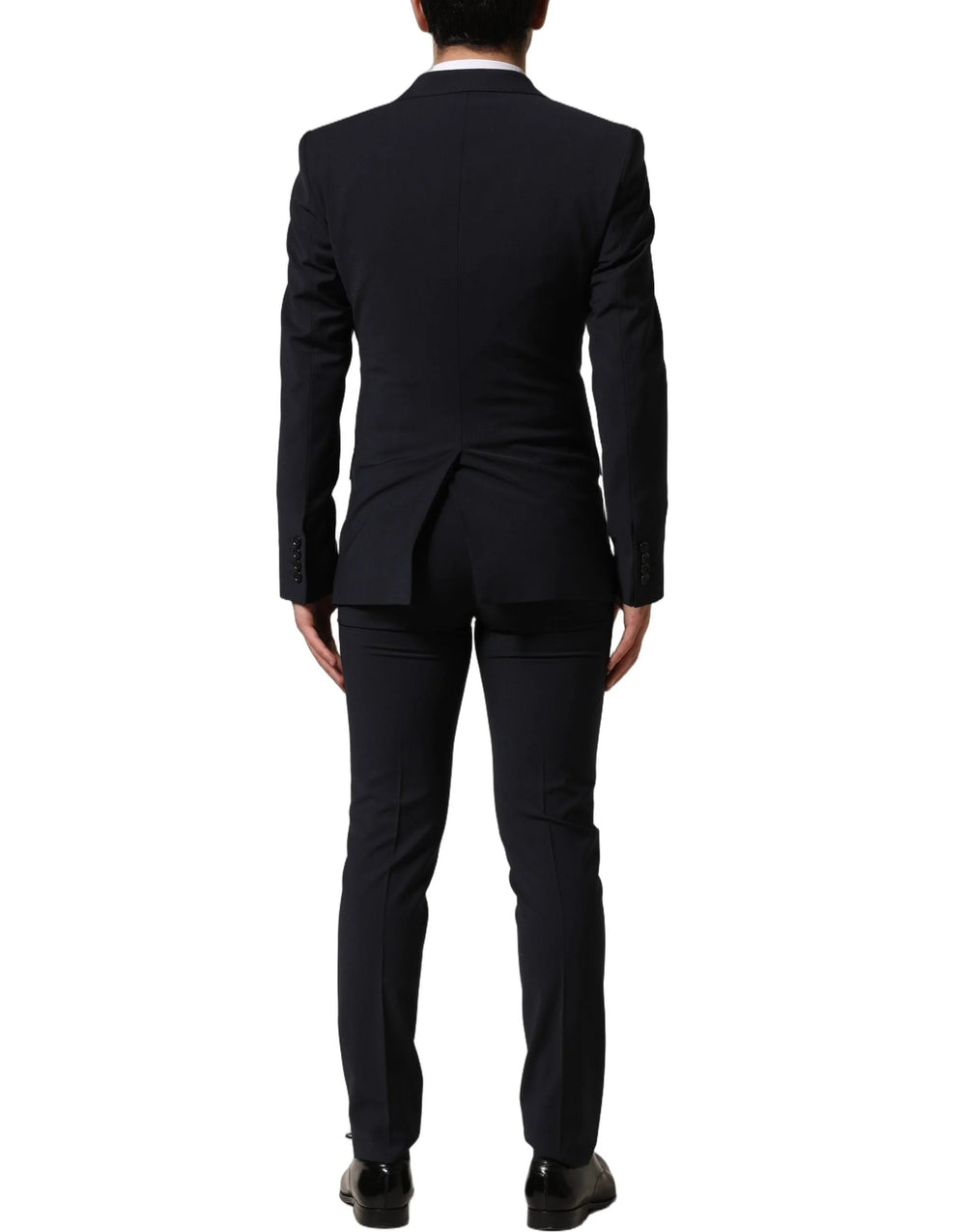 Dolce & Gabbana Black Wool Slim Fit Formal 3 Piece Men Suit - IT44 | XS