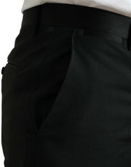Dolce & Gabbana Black Wool Slim Fit Formal Trouser Dress Pants - IT50 | L - Trousers