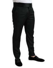 Dolce & Gabbana Black Wool Slim Fit Formal Trouser Dress Pants - IT50 | L - Trousers