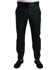 Dolce & Gabbana Black Wool Slim Fit Formal Trouser Dress Pants - IT50 | L - Trousers