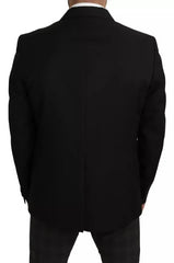 Dolce & Gabbana Black Wool Slim Fit Notch Jacket Blazer - IT54 | XL - Sport Jackets