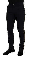 Dolce & Gabbana Black Wool Slim Formal Pants - IT46 | S - Trousers