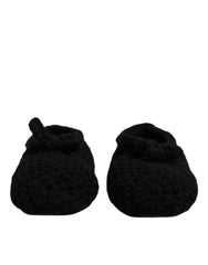 Dolce & Gabbana fekete gyolcs papucs balerina cipők minimalista sziluettjével és kifinomult textíliás felületével.