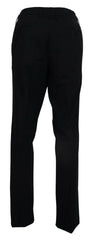 Dolce & Gabbana Black Wool Stretch Dress Formal Slim Fit Pant - IT54 | XL - Trousers