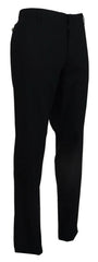 Dolce & Gabbana Black Wool Stretch Dress Formal Slim Fit Pant - IT54 | XL - Trousers